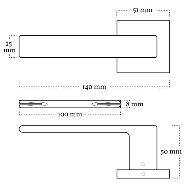 Vtwonen MooideurBeslag Nova21 Deurklink Geveerd - Mat Zwart