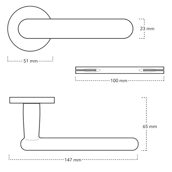 Vtwonen MooideurBeslag Rinnovo Deurklink Geveerd - Sleutelopening - Binnenwerk
