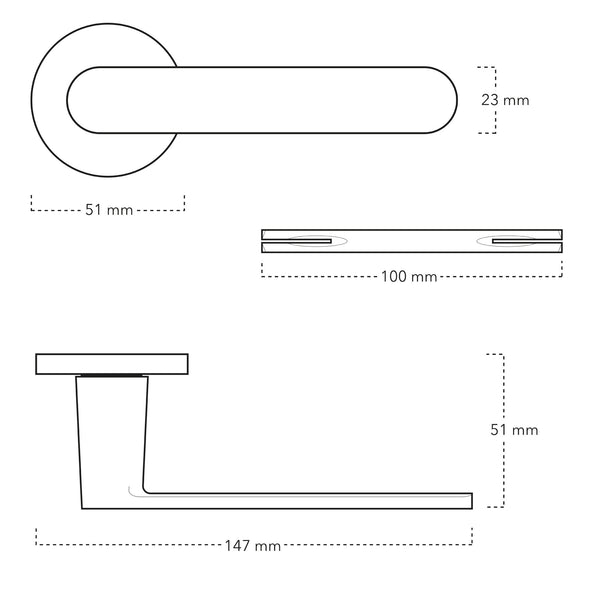 Vtwonen MooideurBeslag Tondo Deurklink Geveerd - Sleutelopening - Binnenwerk