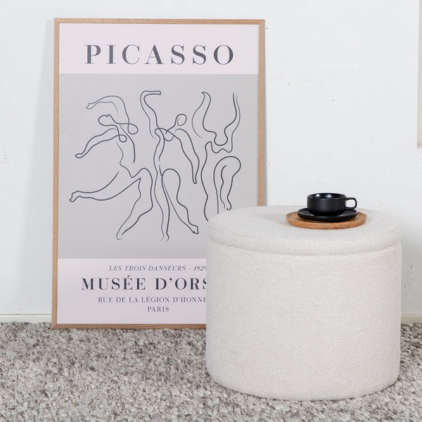 Vtwonen Nest Living Amelia Poef Teddystof Wit - Met Opbergruimte