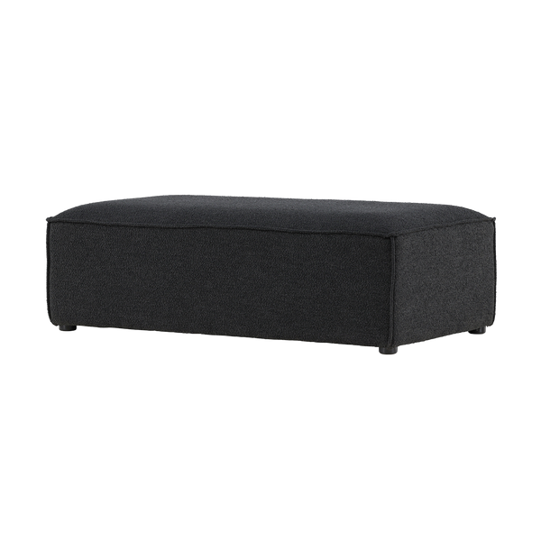 vtwonen Nest living Arno Rechthoekige Bouclé Poef Zwart