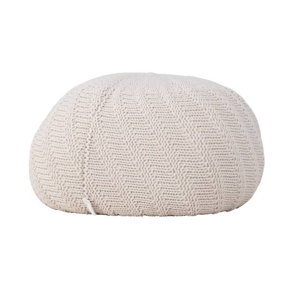 Vtwonen Nest Living Dina Ronde Gebreide Poef Ø 45 Cm - Crême