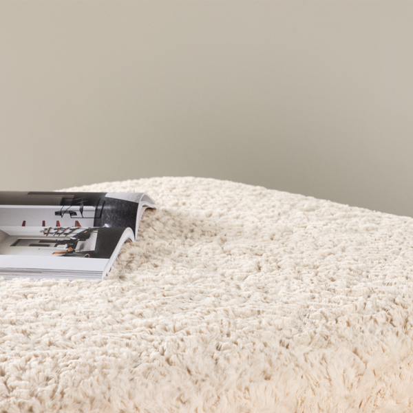 Vtwonen Nest Living Erla Vierkante Poef Schapenvacht - Beige