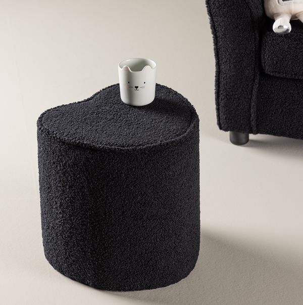 Vtwonen Nest Living Jilly Hartvormige Teddystof Kinderpoef Beige