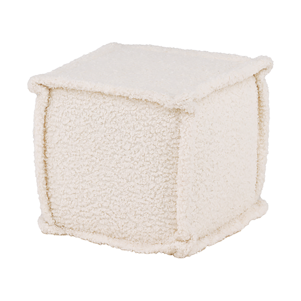 vtwonen Nest living Quinty Vierkante Poef Bouclé - Wit