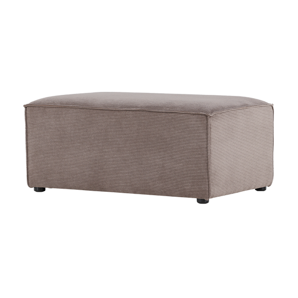 Vtwonen Nest Living Steffen Rechthoekige Poef Ribstof Bruin - 92 X 41 Cm