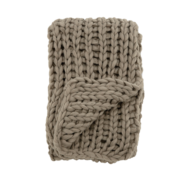 Vtwonen Nest Living Verena Gebreide Plaid Bruin - 170 X 130 Cm