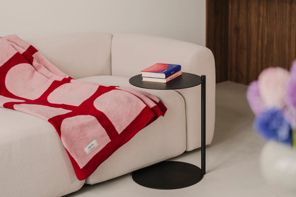 Vtwonen Noo.ma GILLI Katoenen Deken - Blossom Pink & Cherry Juice