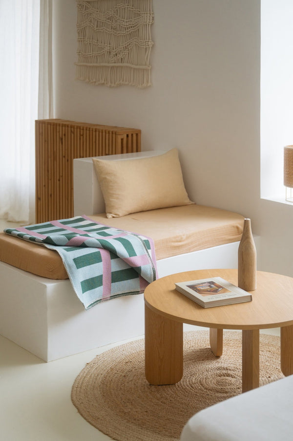 Vtwonen Noo.ma ONU Katoenen Deken - Forest Green & Lilac