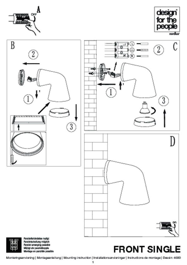 Vtwonen Nordlux Buitenlamp Front - 1 Lichts - 17 X 15.6 Cm - Zwart