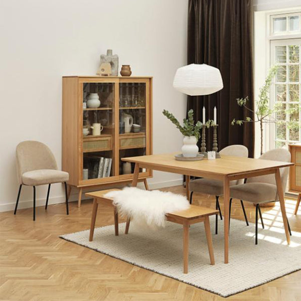 Vtwonen Olivine Boas Houten Vitrinekast Met Lade - B 110 Cm - Naturel