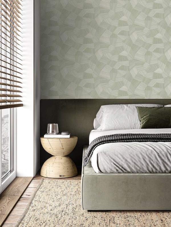 Vtwonen Origin Wallcoverings Behang Grafisch 3D Motief Licht Vergrijsd Groen - 0.53 X 10.05 M - 347984