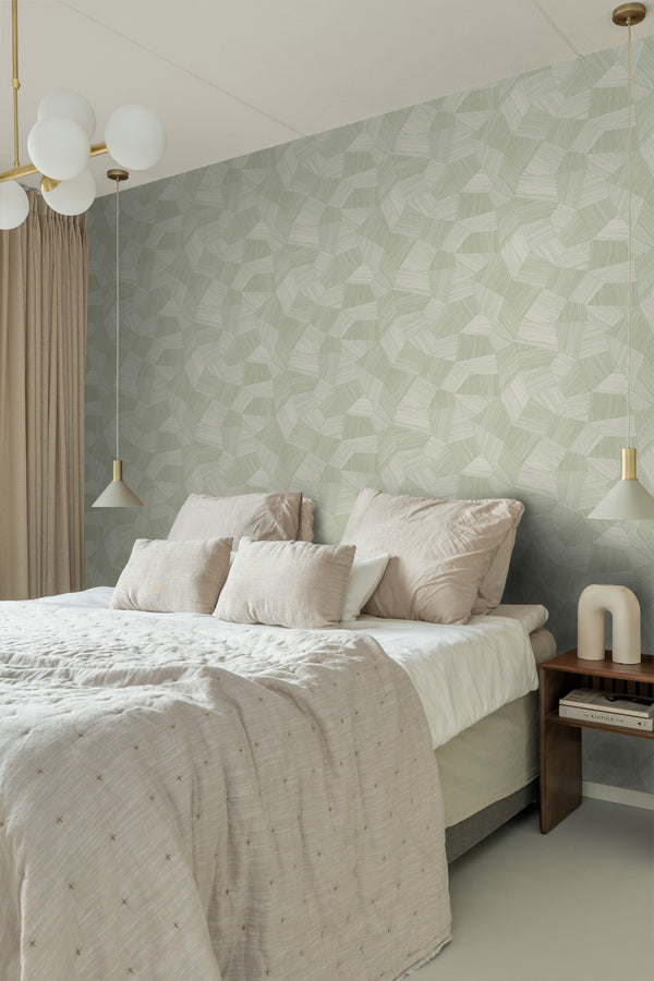 Vtwonen Origin Wallcoverings Behang Grafisch 3D Motief Licht Vergrijsd Groen - 0.53 X 10.05 M - 347984