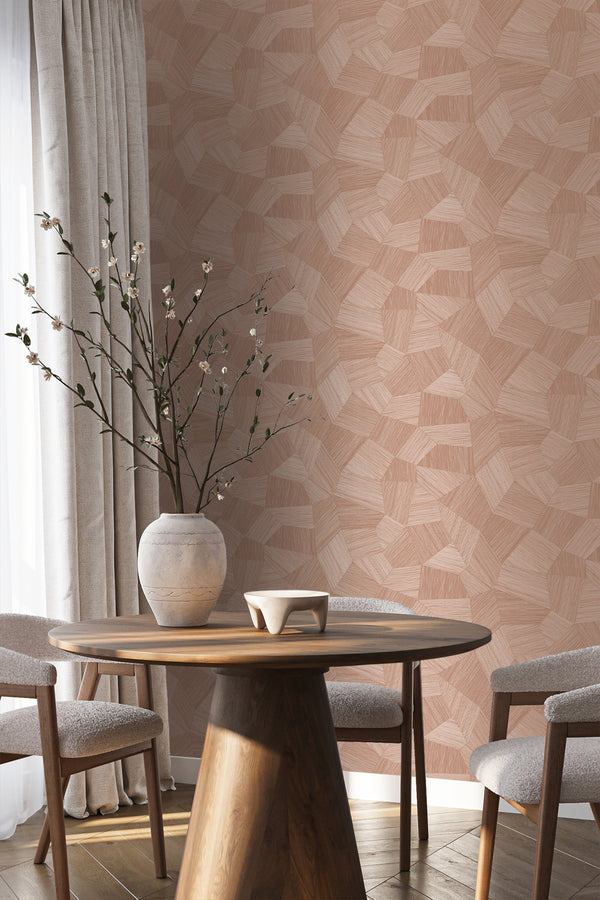 Vtwonen Origin Wallcoverings Behang Grafisch 3D Motief Terracotta Roze - 0.53 X 10.05 M - 348040