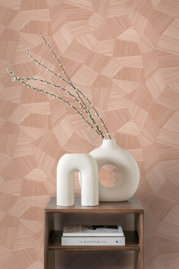 Vtwonen Origin Wallcoverings Behang Grafisch 3D Motief Terracotta Roze - 0.53 X 10.05 M - 348040
