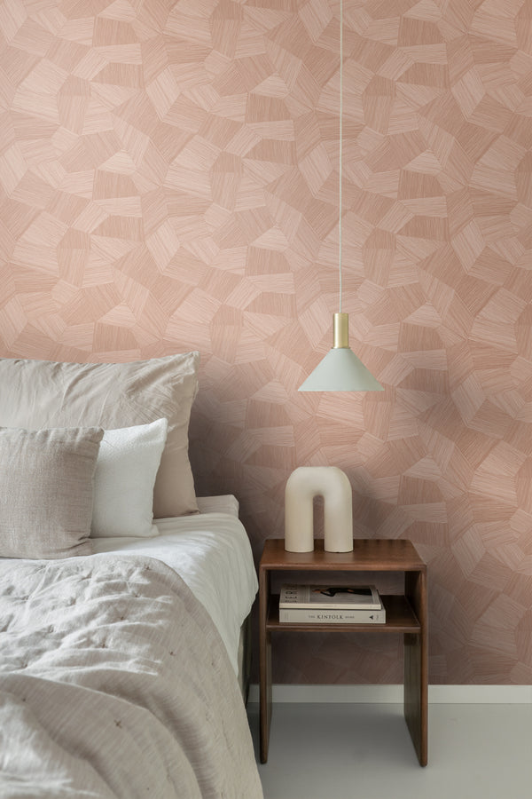 Vtwonen Origin Wallcoverings Behang Grafisch 3D Motief Terracotta Roze - 0.53 X 10.05 M - 348040