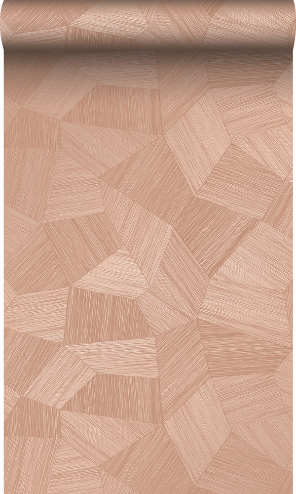 vtwonen Origin Wallcoverings behang grafisch 3D motief terracotta roze - 0.53 x 10.05 m - 348040