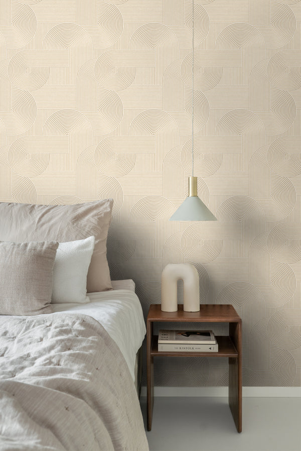 Vtwonen Origin Wallcoverings Behang Grafisch 3D Motief Zand Beige - 0.53 X 10.05 M - 348015