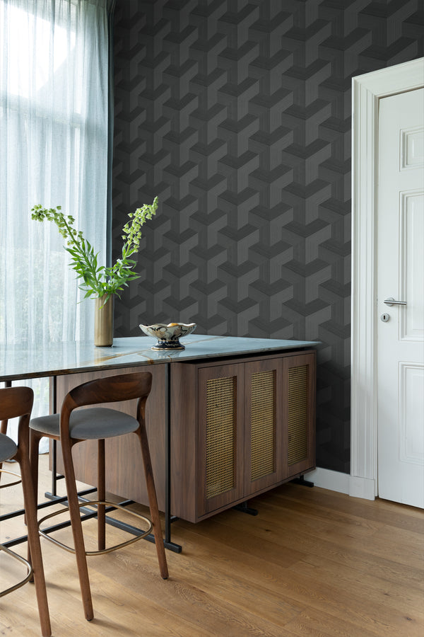 Vtwonen Origin Wallcoverings Behang Grafisch 3D Motief Zwart - 0.53 X 10.05 M - 347952