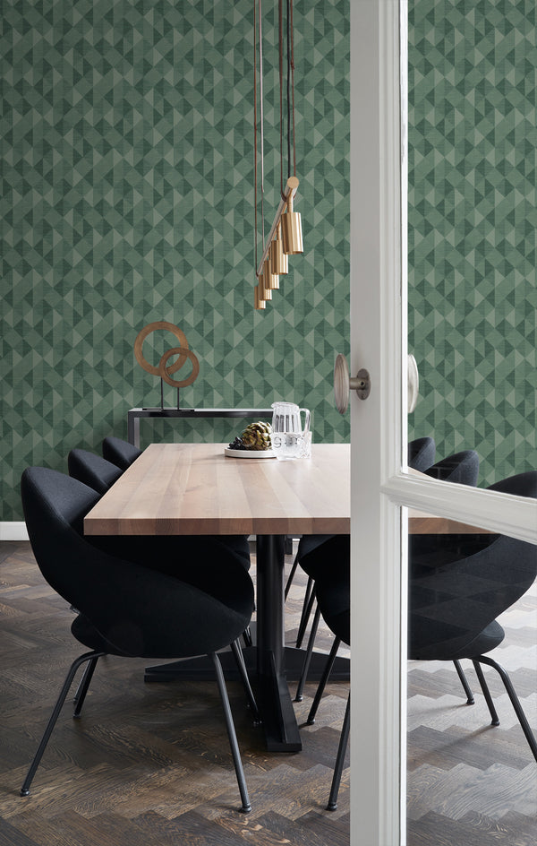 Vtwonen Origin Wallcoverings Behang Grasweefsel In Grafisch 3D Motief Groen - 50 X 900 Cm - 347885