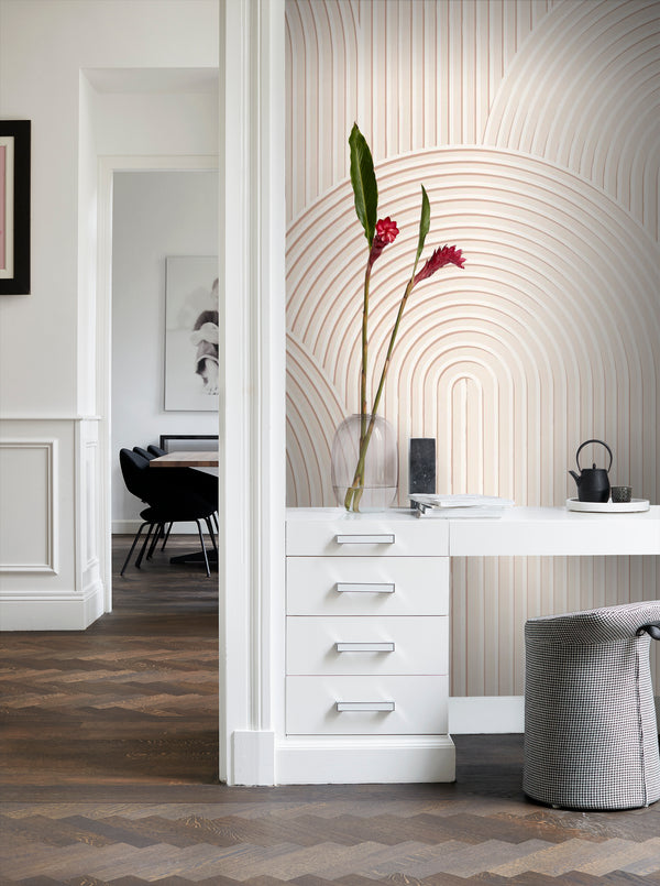 Vtwonen Origin Wallcoverings Fotobehang Grafisch 3D Motief Licht Crème Beige - 2.5 X 2.79 M - 357331