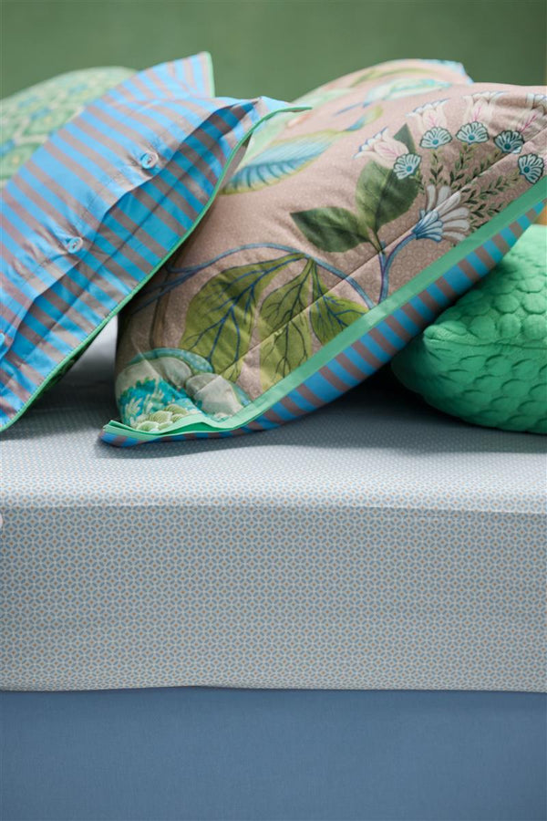 Vtwonen Pip Studio Hoeslaken Cross Stitch - 160x200 Cm - Greyblue