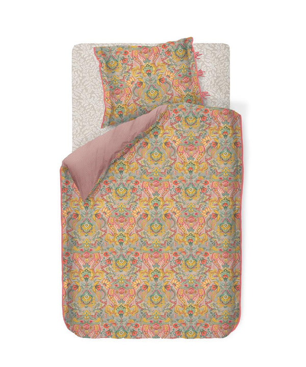 vtwonen Pip Studio hoeslaken Pip Leafy - 080/090x200/210/220 cm - khaki