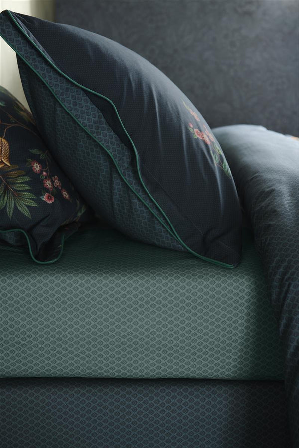 Vtwonen Pip Studio Hoeslaken Thousand Leaves - 160x200 Cm - Blauw Grijs