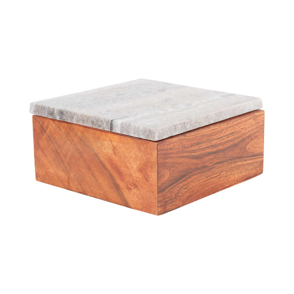 Vtwonen Present Time Woonaccessoire Storage Box Acacia - Bruin - 15x15x7.5cm