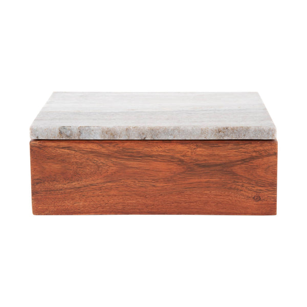 Vtwonen Present Time Woonaccessoire Storage Box Acacia Large - Bruin - 20x15x7.5cm