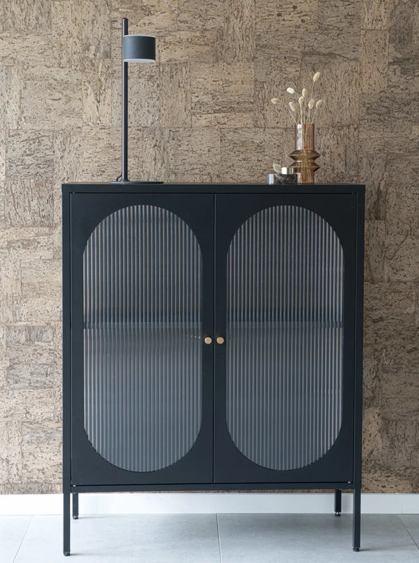 Vtwonen Rebellenclub Vitrinekast Randers - 110 X 90 Cm - Zwart