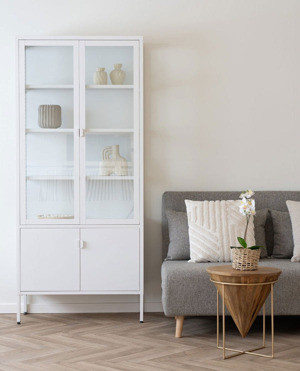 Vtwonen Rebellenclub Vitrinekast Röjan - 180 X 80 Cm - Wit Staal