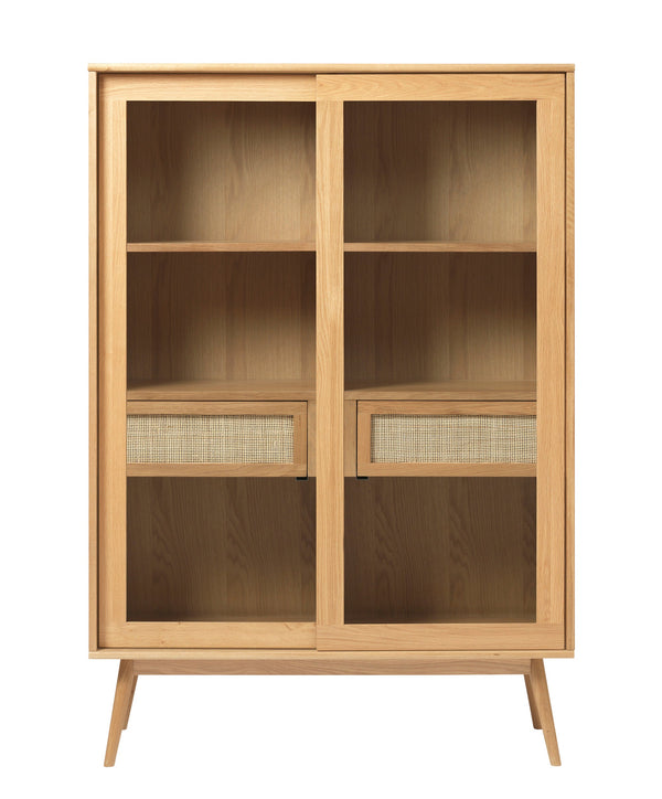Vtwonen Rebellenclub Vitrinekast Yass - Eiken Met Rattan