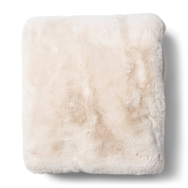 Vtwonen Rivièra Maison - Heather Faux Fur Throw 180x130 - Polyester - Off White