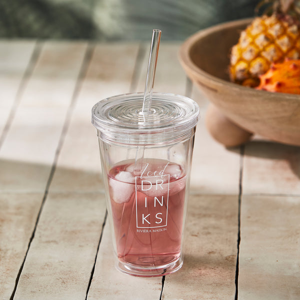 Vtwonen Rivièra Maison - Iced Drinks To Go Cup & Straw - Ms - Groen
