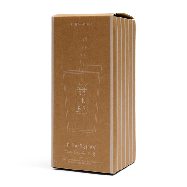 Vtwonen Rivièra Maison - Iced Drinks To Go Cup & Straw - Ms - Groen