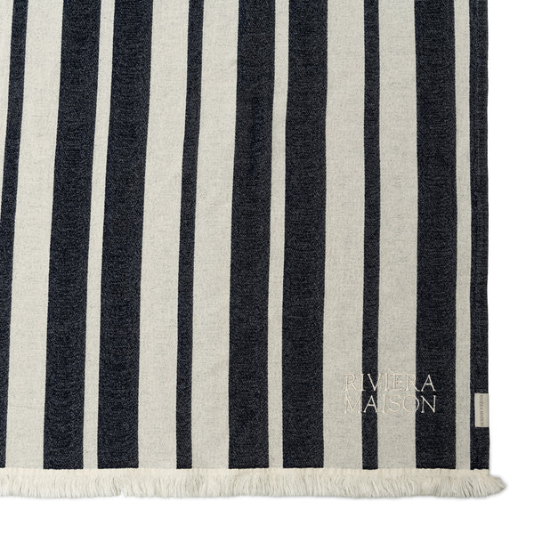 Vtwonen Rivièra Maison - Jeron Throw 180x130 - Katoen Viscose - Blauw