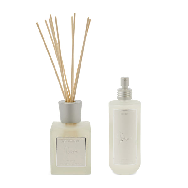 vtwonen Rivièra Maison - Riviera Maison Ibiza Geurstokjes & Roomspray - Huisgeuren Set - 200 ml - glas - White / Gold