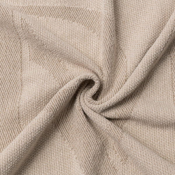 Vtwonen Rivièra Maison - RM Monogram Jacquard Throw 180x130 - Katoen - Flax / Wit