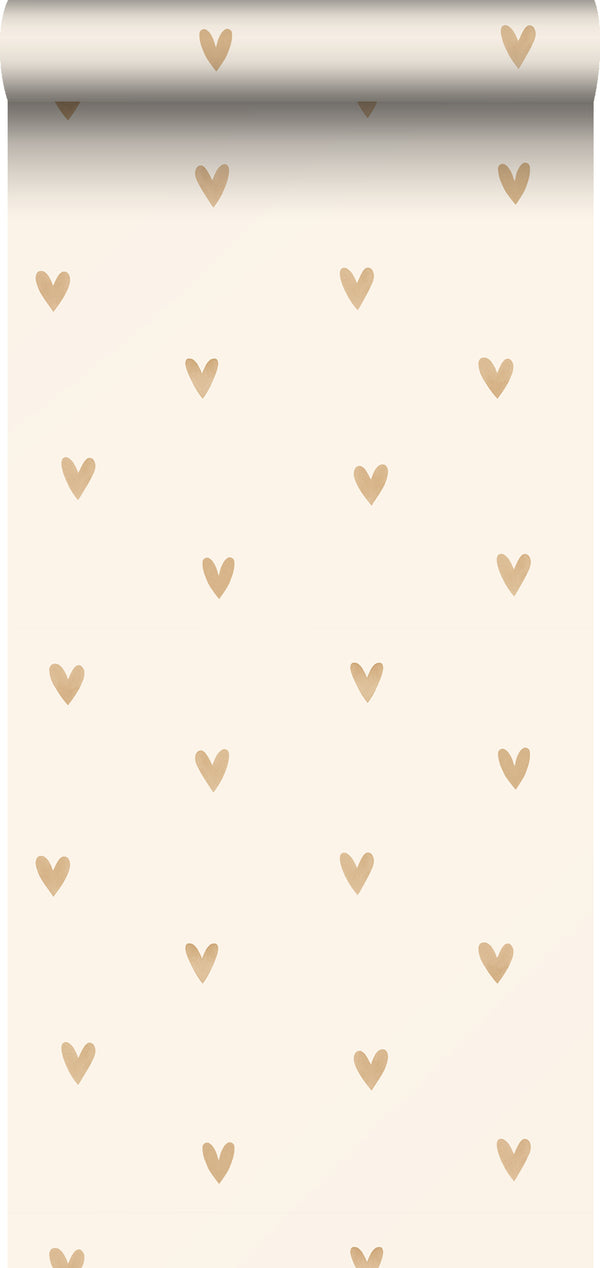 vtwonen Sanders & Sanders behang hartjes beige en goud - 0 53 x 10 05 m - 935268