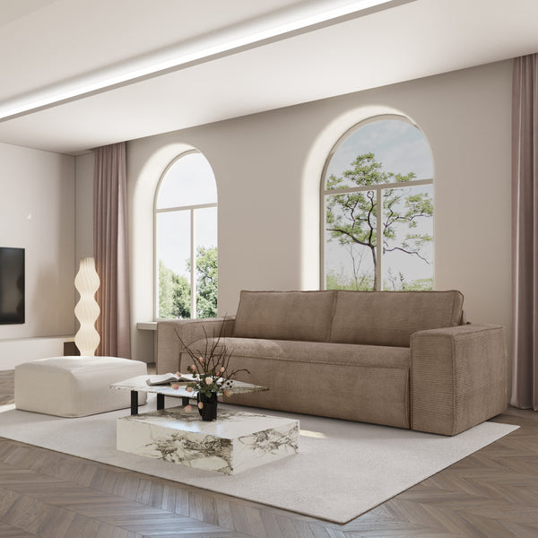 Vtwonen Sia Home - Rechte Slaapbanken JOAN - Corduroy - Mol - 214cm