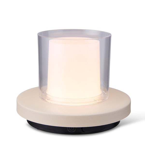 vtwonen Tafellamp bruin met helder glas solar voor buiten – Dimbaar – Oplaadbaar – Werkt op zonne-energie