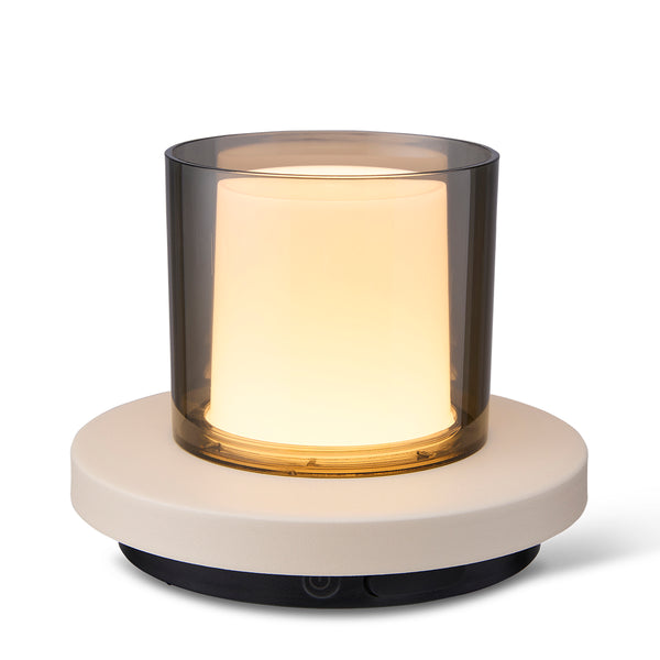 vtwonen Tafellamp bruin met rookglas solar voor buiten – Dimbaar – Oplaadbaar – Werkt op zonne-energie