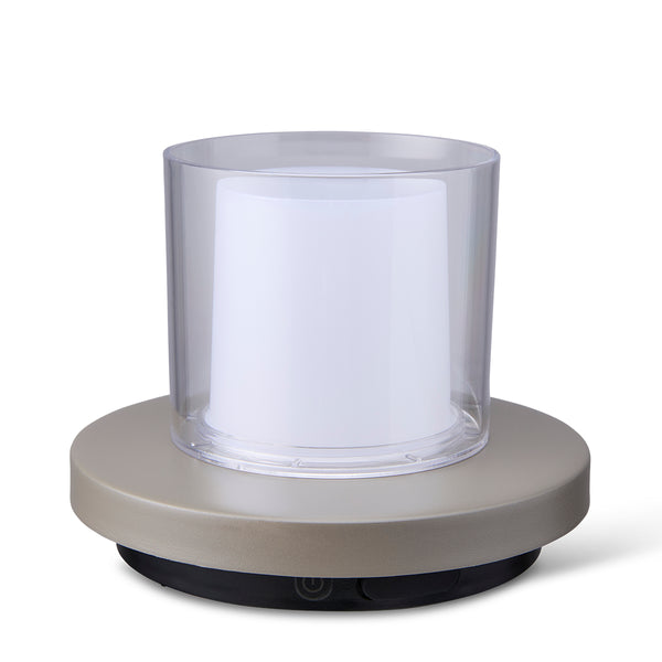 Vtwonen Tafellamp Grijs Met Helder Glas Solar Voor Buiten – Dimbaar – Oplaadbaar – Werkt Op Zonne-energie