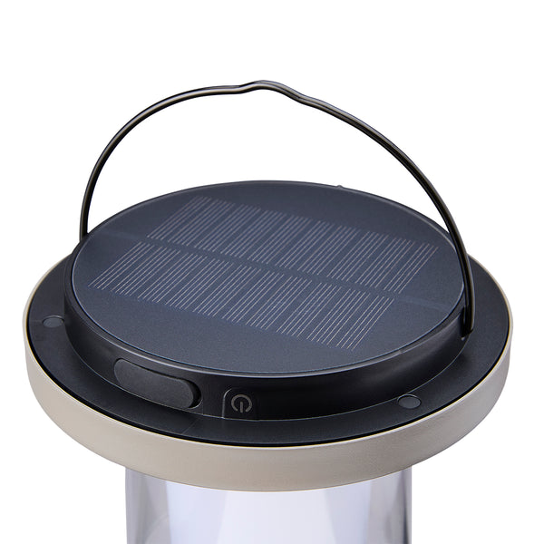 Vtwonen Tafellamp Grijs Met Helder Glas Solar Voor Buiten – Dimbaar – Oplaadbaar – Werkt Op Zonne-energie