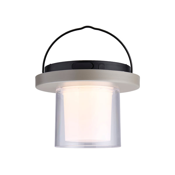 Vtwonen Tafellamp Grijs Met Helder Glas Solar Voor Buiten – Dimbaar – Oplaadbaar – Werkt Op Zonne-energie