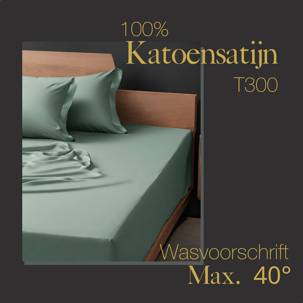 Vtwonen Ten Cate Premium - Hoeslaken - 140x200 - 100% Katoen Satijn - Mint