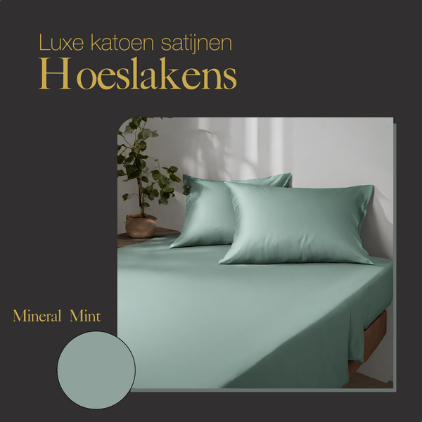 Vtwonen Ten Cate Premium - Hoeslaken - 160x200 - 100% Katoen Satijn - Mint