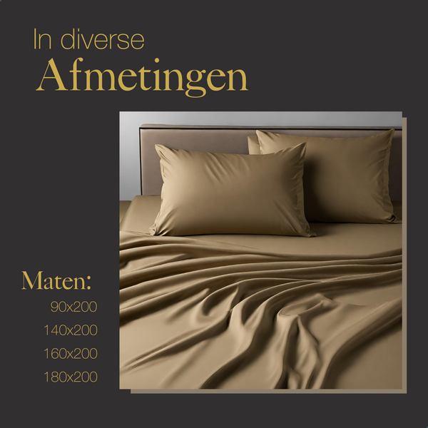 Vtwonen Ten Cate Premium - Hoeslaken - 90x200 - 100% Katoen Satijn - Goud