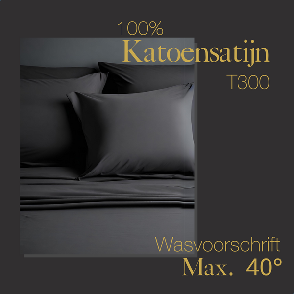 Vtwonen Ten Cate Premium - Hoeslaken - 90x200 - 100% Katoen Satijn - Antraciet